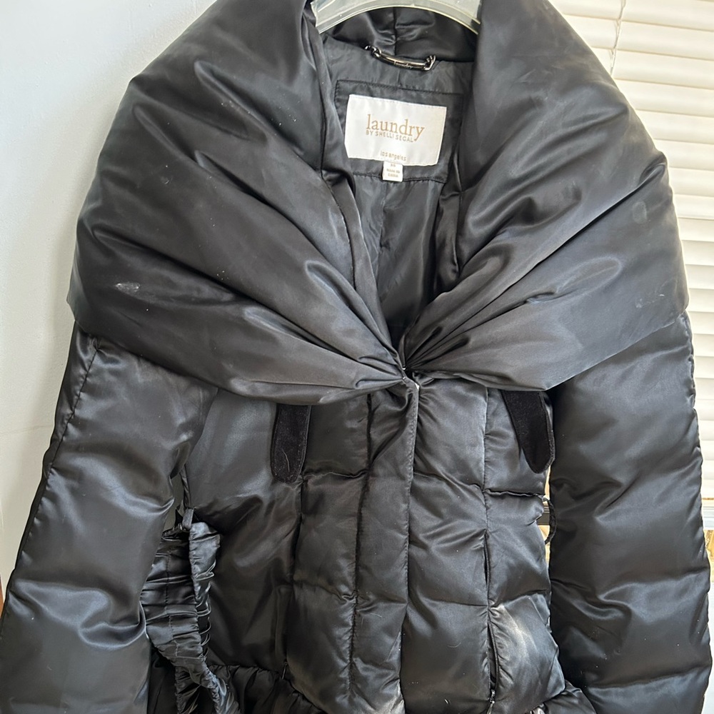 Quilted Black Jacket with buckled belt